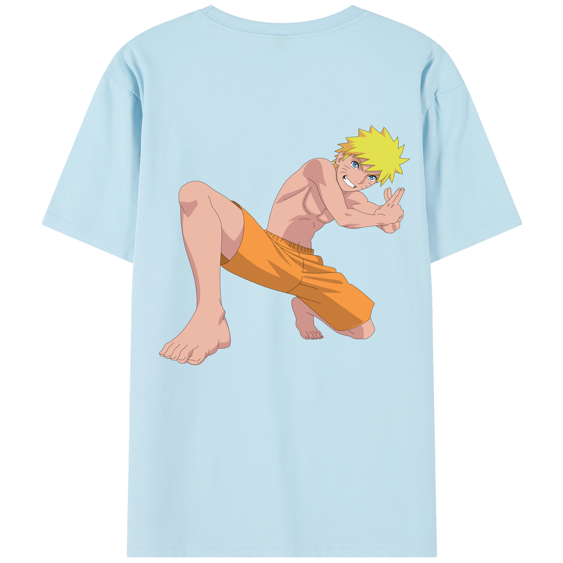 （画像用） NARUTO -ナルト- うずまき ナルト Uzumaki Naruto 綿100％半袖Tシャツ（背面プリント）